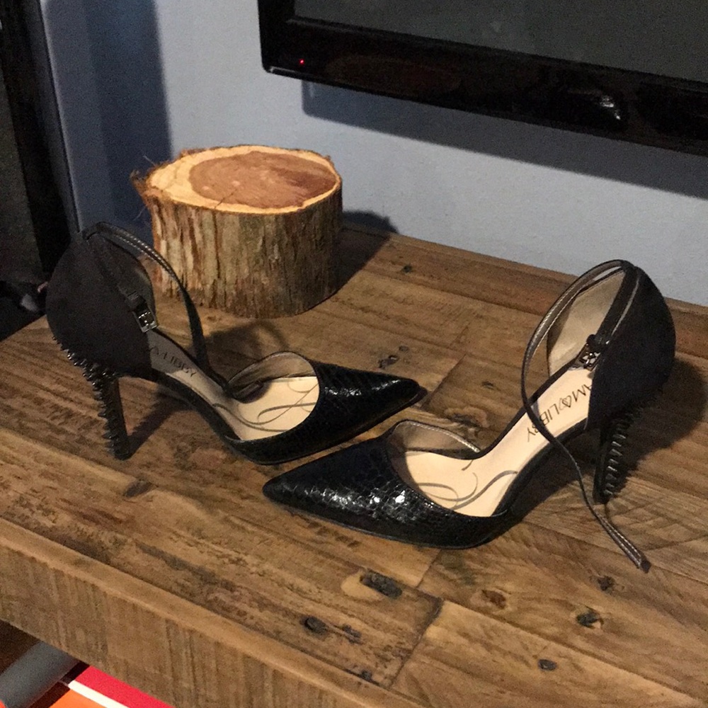 Black spike heels